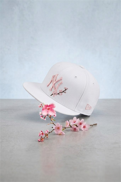 Beyaz Sakura NY Baseball Şapka