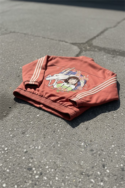 Somon Anime Spirited Away Haku ve Chihiro Baskılı Üç Şeritli Sakura Unisex Süet Ceket