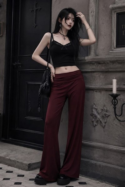 Bordo Subdued Yoga Pantolonu