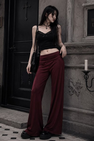 Bordo Subdued Yoga Pantolonu
