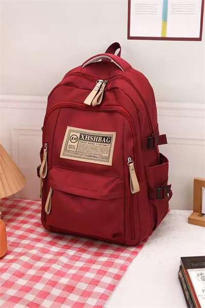 Bordo XHSHBAG Y2K Okul Sırt Çantası  
