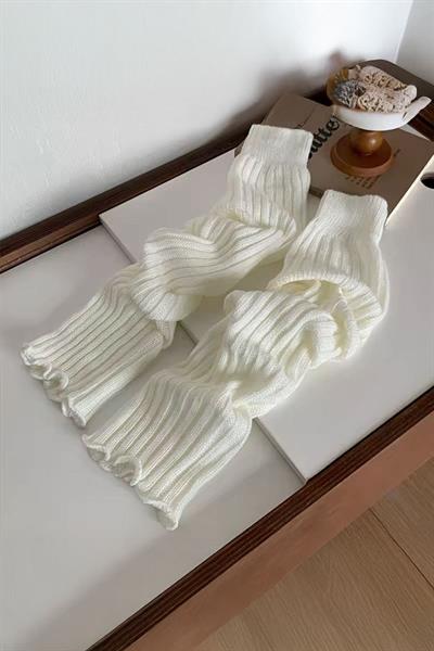 Düz Beyaz Kışlık Tozluk