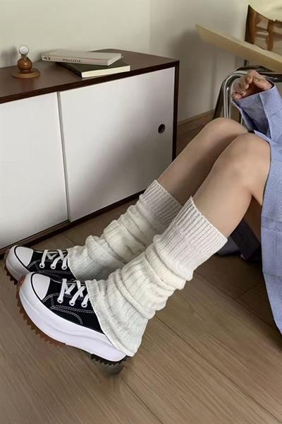 Düz Beyaz Kışlık Tozluk