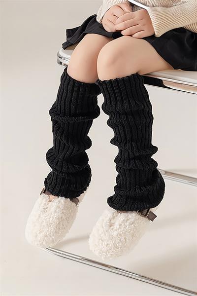 Düz Siyah Kışlık Tozluk