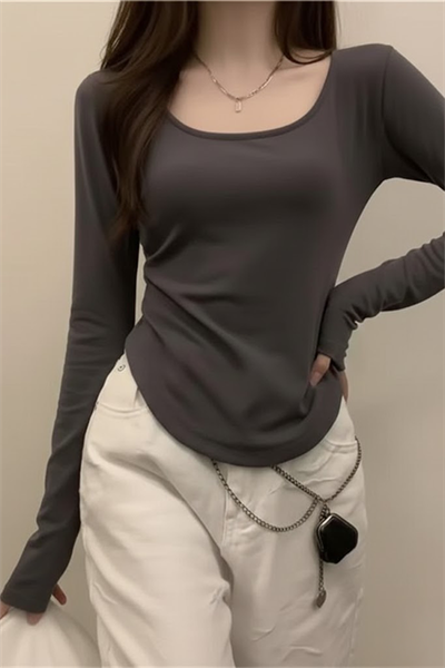 Füme Basic Uzun Kollu Crop