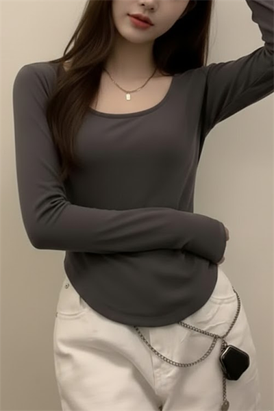 Füme Basic Uzun Kollu Crop