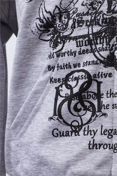 Gri Melanj Kürklü Tribal Wings Gotik Y2K Crop Hırka