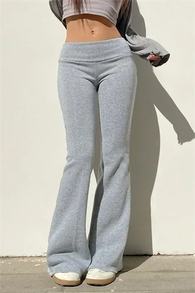 Gri Melanj Slim Fit İspanyol Paça Eşofman