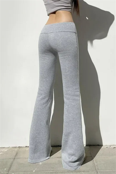 Gri Melanj Slim Fit İspanyol Paça Eşofman