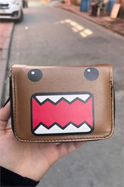 Kahverengi Domo Kun Face Unisex Cüzdan