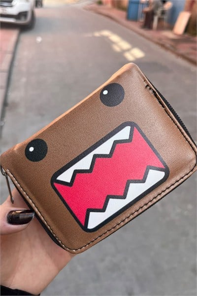 Kahverengi Domo Kun Face Unisex Cüzdan