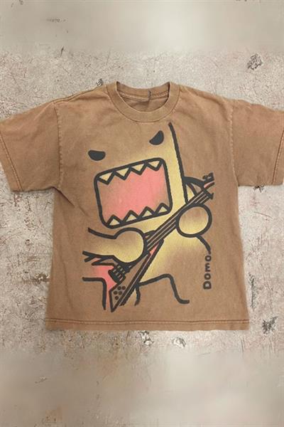 Kahverengi Guitarist Caricature Unisex T-shirt