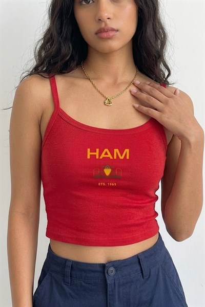 Kırmızı Ferrari F1 Lewis Hamilton Askılı Crop