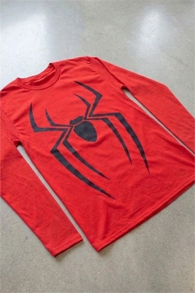 Kırmızı Spider Gotik Y2K Unisex Sweatshirt