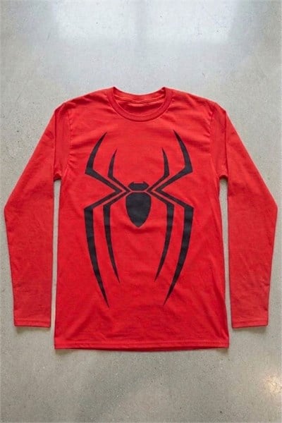 Kırmızı Spider Gotik Y2K Unisex Sweatshirt