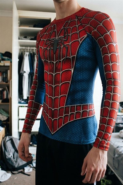 Kırmızı Spider Man Unisex Uzun Kollu T-Shirt