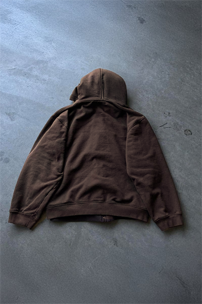 Koyu Kahverengi Wear Y2K Unisex Kapüşonlu Unsiex Hırka