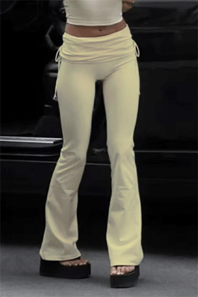 Krem Slim Fit İspanyol Paça Y2K Eşofman