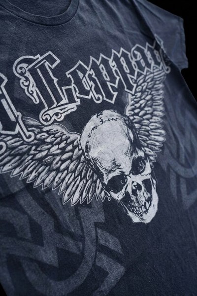 Siyah Gotik Def Leppard Skull Y2K Unisex T-Shirt