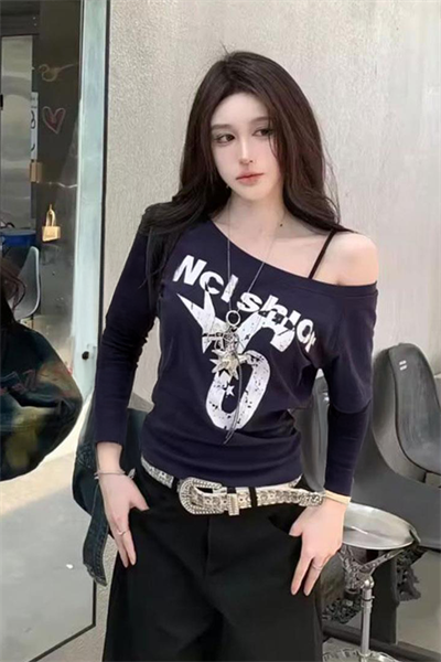 Lacivert Nclshior 6 Y2K Uzun Kollu Crop