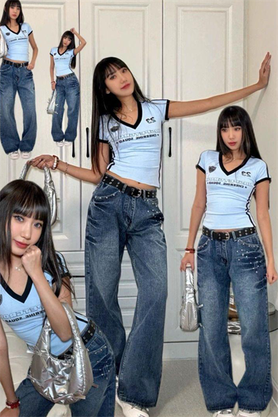 Mavi 23 Unspetgroup Y2K Kısa Kollu Crop