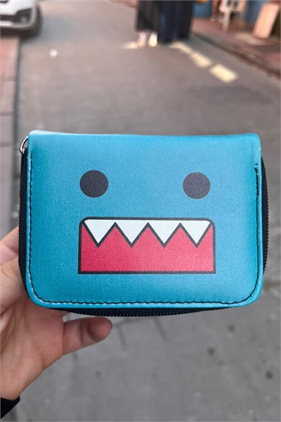 Mavi Domo Kun Face Unisex Cüzdan