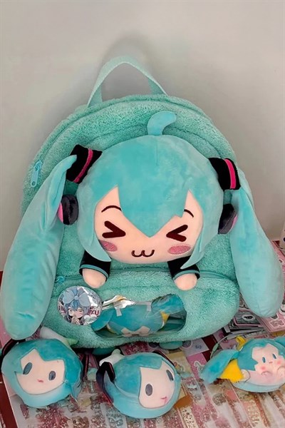 Mavi Hatsune Miku Kawai Sırt Çnatası