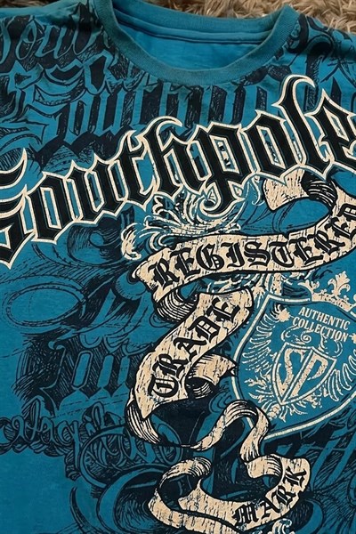 Mavi Southpole Gotik Y2K Unisex T-Shirt