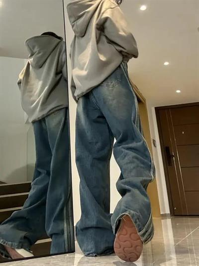 Mavi Vintage Three Lines Baggy Kot Pantolon