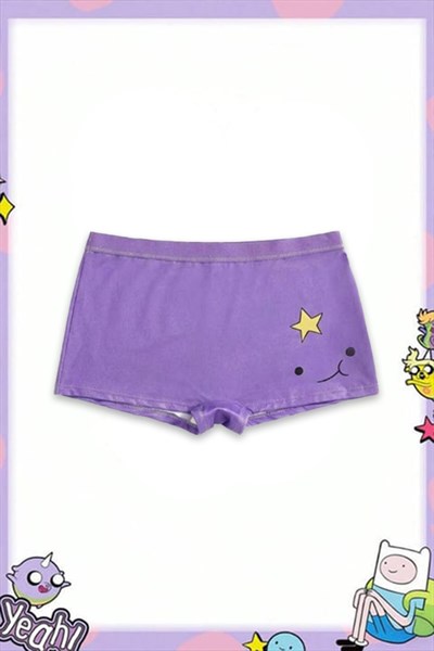 Mor Adventure Time Yumrular Prensesi Y2K Mini Şort