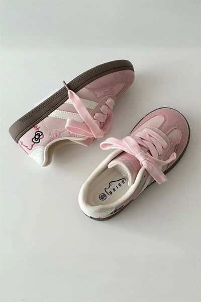 Pembe Hello Kitty Nakışlı Kawaii Y2K Sneaker Ayakkabı