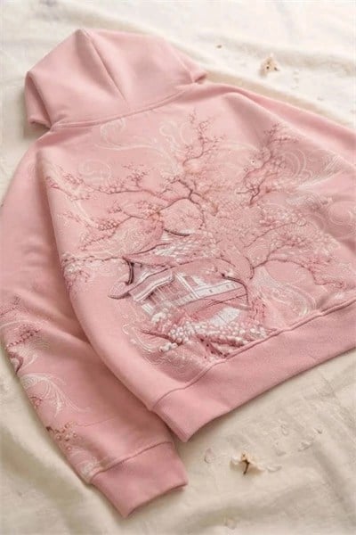 Pembe Sakura Japonic Harajuku Y2K Unisex Hırka