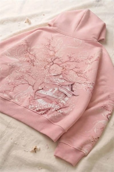 Pembe Sakura Japonic Harajuku Y2K Unisex Hırka