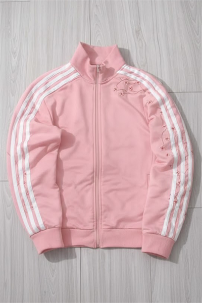 Pembe Üç Şeritli Sakura Ağacı Y2K Unisex Hırka