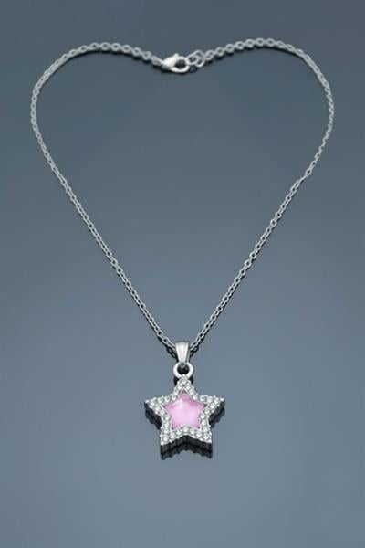Pembe Yıldız Taşlı Couple Çift Kolye