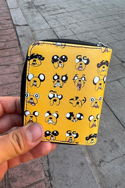 Sarı Adventure Time Jack Face Collage Unisex Cüzdan
