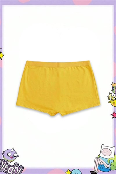 Sarı Adventure Time Jack Y2K Mini Şort