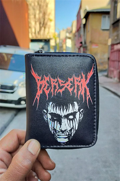 Siyah Anime Berserk Devil Kısa Cüzdan