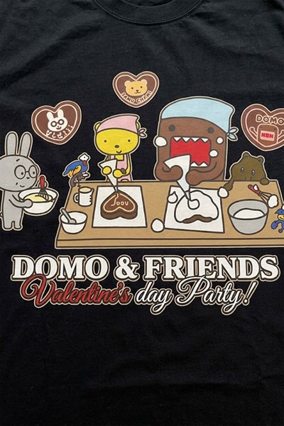 Siyah Anime Domo & Friends Valentines Day Party  Unisex T-Shirt