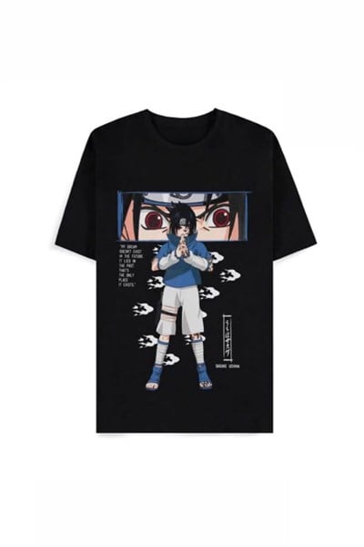 Siyah Anime Naruto Sasuke Eyes Unisex T-Shrit