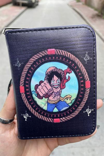 Siyah Anime One Piece Monkey D. Luffy Punch Kısa Cüzdan