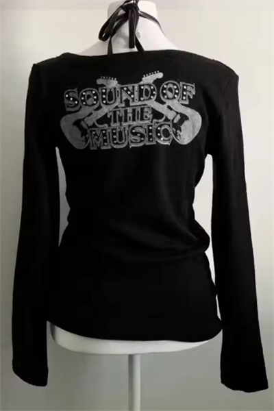 Siyah Black The Festival Harajuku Y2K Bağlamalı Uzun Kollu Crop