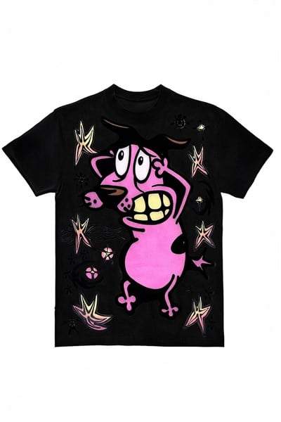 Siyah Courage the Cowardly Dog Y2K Unisex T-Shirt