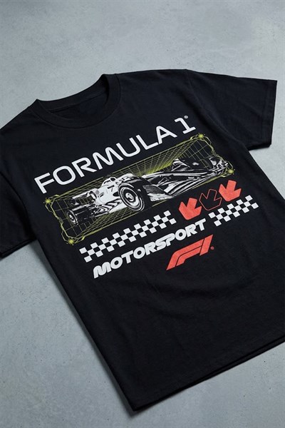 Siyah Formula 1 Motorsport Unisex T-Shirt