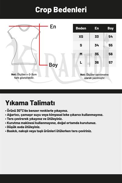 Siyah Gotik Harajuku Go Ahead Make My Day Y2K Uzun Kollu Crop Crop