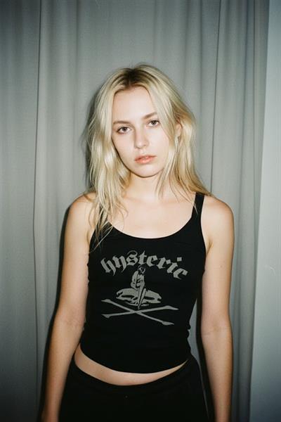 Siyah Hysteric Mental Grunge Y2K Askılı Crop 