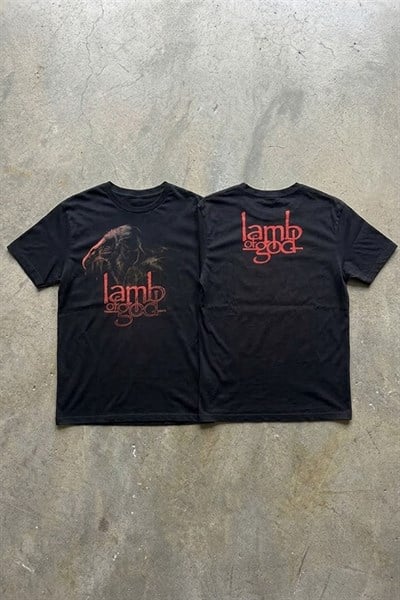 Siyah Lamb Of God Eagle Unisex Y2K T-Shirt
