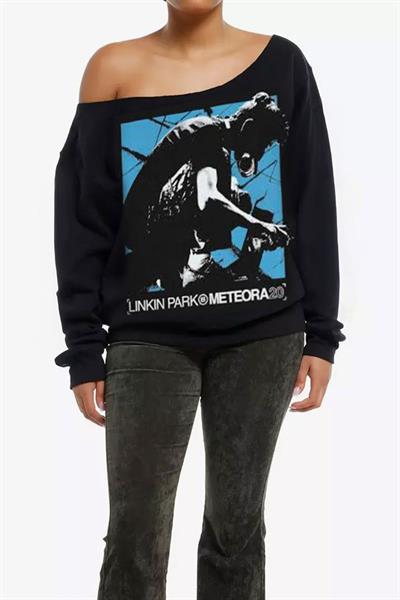 Siyah Linkin Park Meteora Album Uzun Kollu