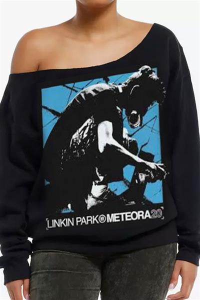 Siyah Linkin Park Meteora Album Uzun Kollu