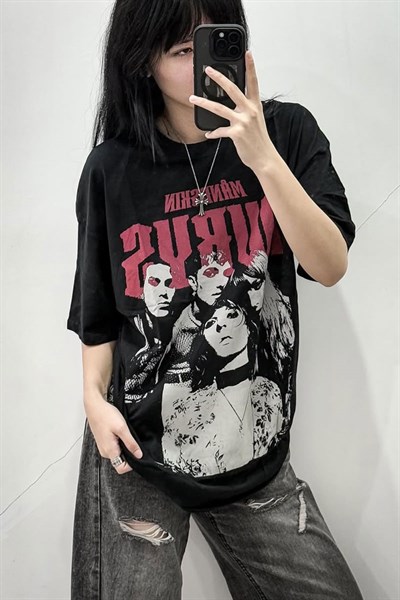 Siyah Maneskin Unisex T-Shirt